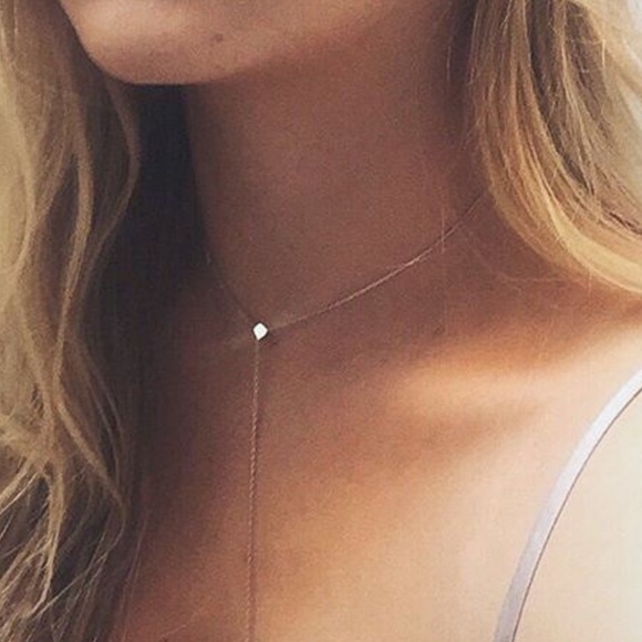 BN Aldo Mccone White Gold Plated Minimalist Lariat Necklace - Picture 4 of 4